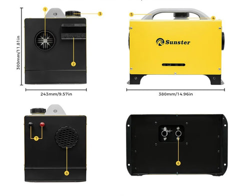 Sunster Dieselfyr 8kW 12/24V GSM/LTE