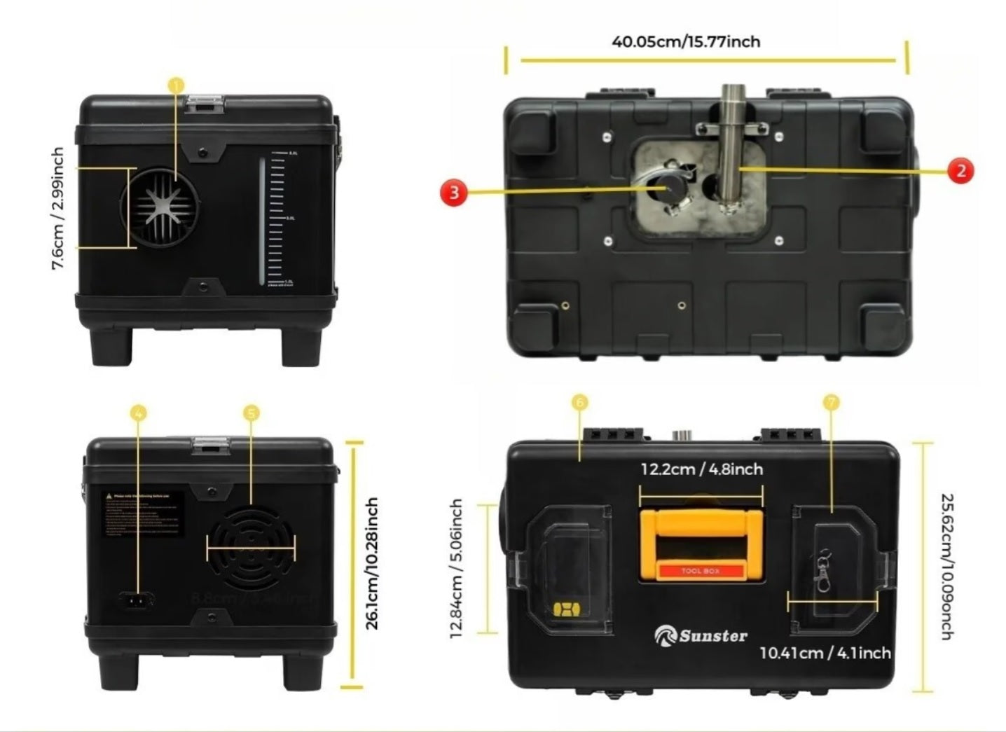 Sunster TB10 Black Edition 8 kW Toolbox Dieselfyr 12 V / 24 V & 110–240 V – Bluetooth